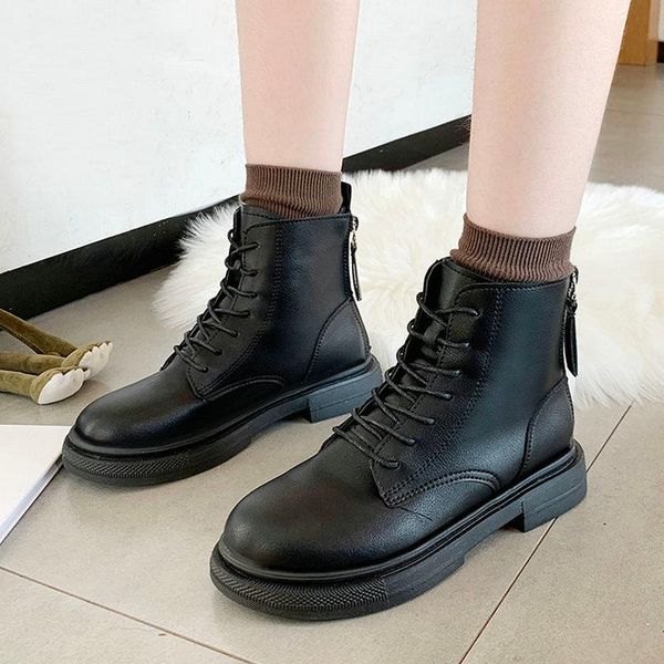 

boots size 35-40 2021 ankle rain women winter spring waterproof shoes woman flat heels fashion girls novelty boot, Black