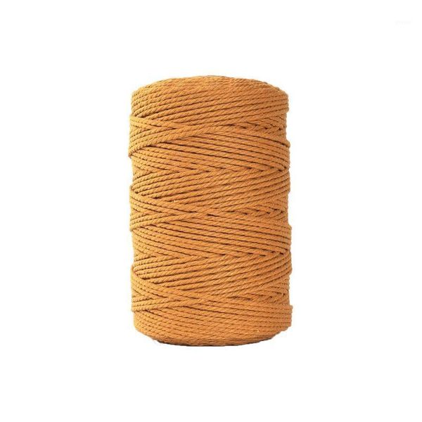 

3mm cotton cord colorful cord rope beige craft macrame string diy home textile wedding decorative knitting crafts #sw1, Black;white