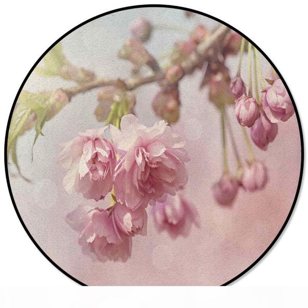 

cherry blossoms pattern ковровых коврики для гостиной главной круглого коврика для детей номера для скольжения