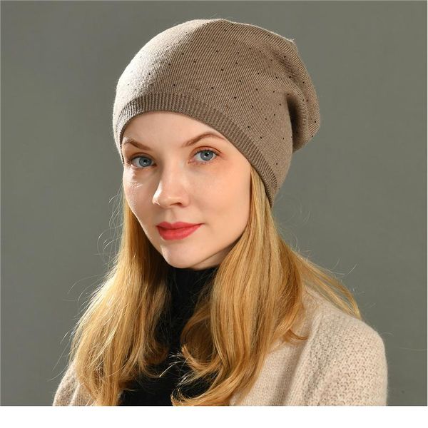 

women beanies hats for spring autumn europe skullies beanies cashmere caps 2019 new fashion slouch wool knitted hat f qylopn, White