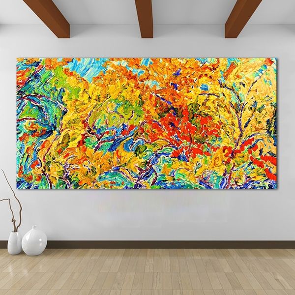 

осенние листья абстрактные стены искусства холст маслом живопись акварельные плакаты печатают северную стену фото для гостиной спальня дома