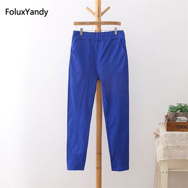 

6 colors high waist pants women plus size 3 4 5 xl casual slim elastic pencil pants trousers black white green blue red hs11 y200418