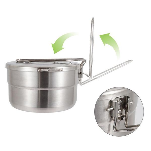 

stainless steel camping rice bowl with lid food container mixing bowl