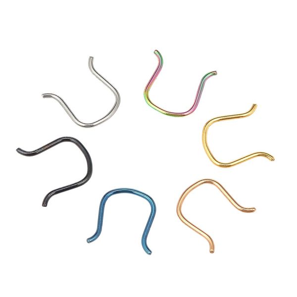 

6pcs/lot punk style fake nose rings c clip nose hoop body piercing jewelry accessories 6 colors w6602