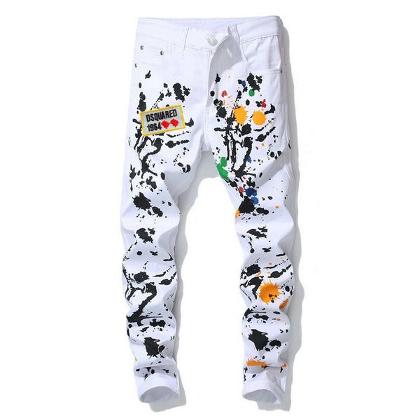 

2021 clothing pants men women t shirts destroyed mens slim denim straight biker skinny men s designers jeans, Blue