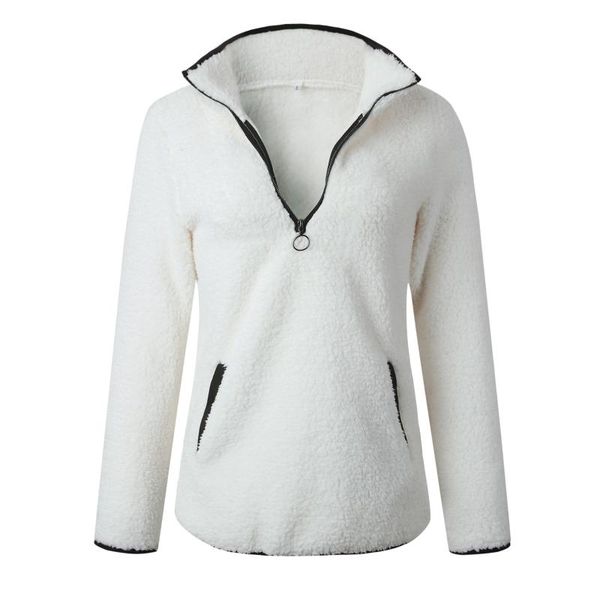 

women's hoodies & sweatshirts 2021 winter soft casual warm fleece oversized women fuax fur christmas pullover ladies coat, Black