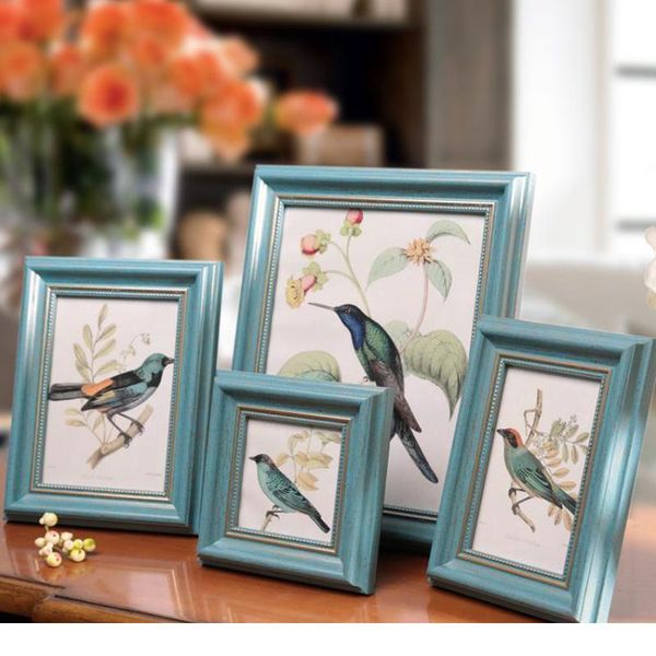 

4 шт. / установлен синяя европа стиль кадр на столе главная деконация фотографии рамки 4 шт. / bbylie