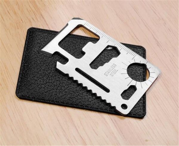 

camping tool swiss army knife size emergency survival outdoor 11 in 1 card knife tool opener ruler wrench screwdriver