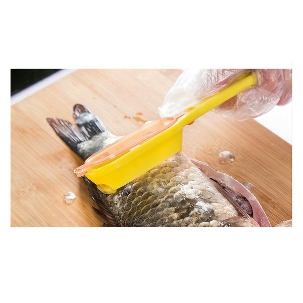 

creative fish scale scraper fish knife kitchen accessories stainless steel plastic fish scale planing seafood tool bbyddc