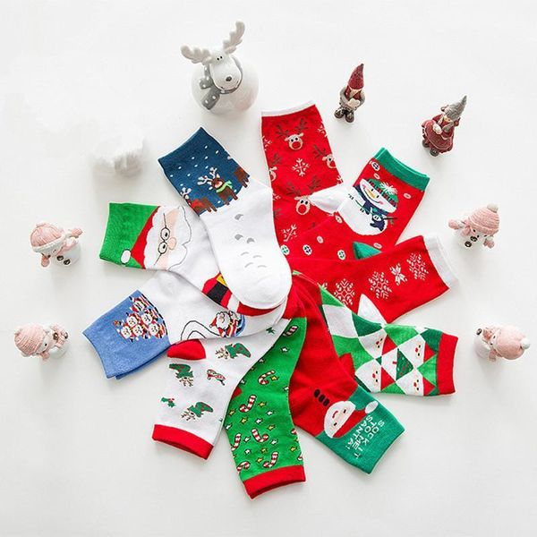 

santa claus happy socks 2020 autumn winter fashion breathable leisure socks contracted hip hop new year stockings, Black
