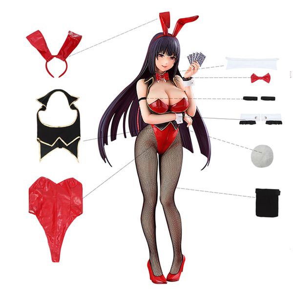 

anime costumes anime kakegurui yumeko jabami cosplay bunny girl costume cosplay for women bunny suit jumpsuit costume halloween, Black