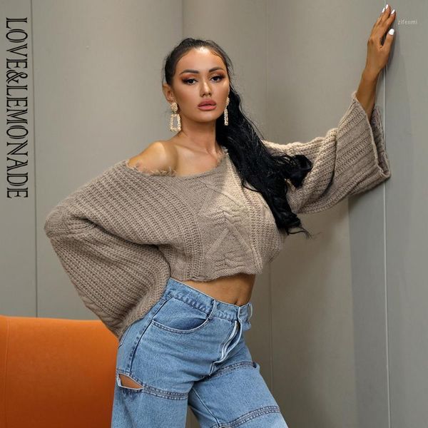 

love&lemonade nude v-neck drop shoulders loose flared sleeves short sweater lmsw0221, White;black