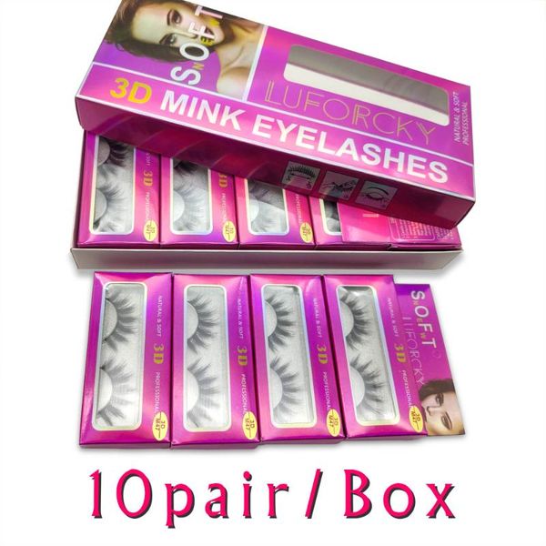 

20/30/50pcs wholesale soft fluffy 3d mink false eyelashes dramatic long wispies lashes natural volume beauty handmade eye makeup