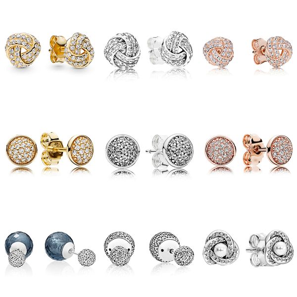 

pam s925 sterling silver gold rose gold snow wrapped glittering ring earrings for women, Golden;silver