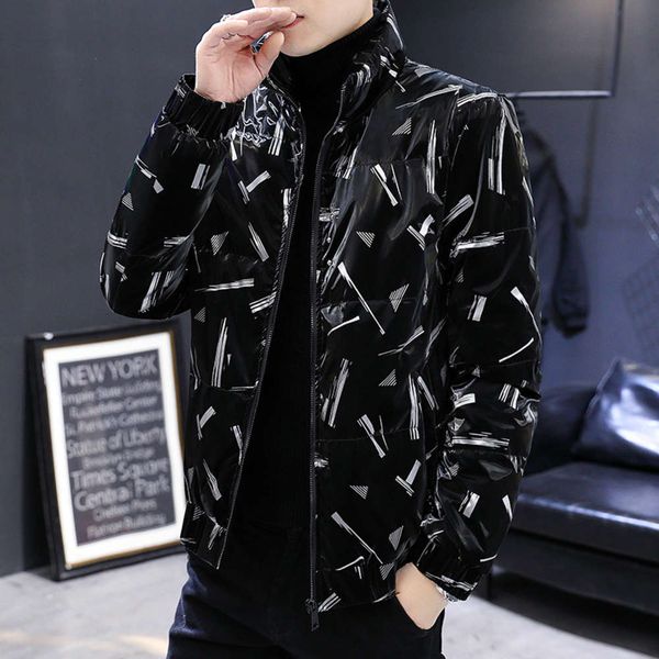 

2020 winter new men's bright face cotton padded jacket for young men, Black