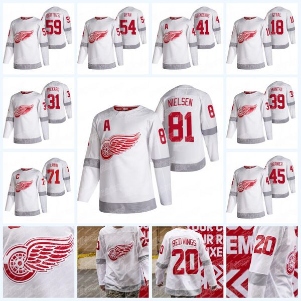 

women detroit red wings 2020-21 reverse retro jersey tyler bertuzzi dylan larkin jimmy howard henrik zetterberg luke glendening, Black;red