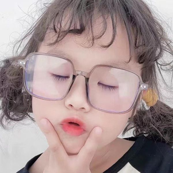 

2020 sqaure fashion children anti-blue light eyeglasses computer goggles optical myopia prescription kids glasses classic, Black