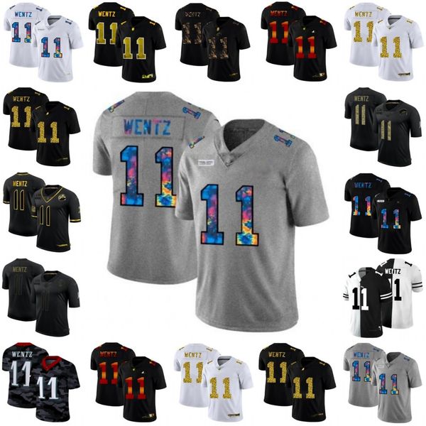 

men #11 carson wentz black red orange stripe vapor limited women youth nfl jerseys