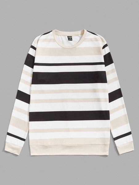 

men striped graphic sweatshirt u7mm#, Black