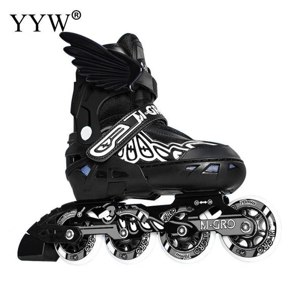 

inline & roller skates adjustable skate skating shoes sliding beginner flashing 4 wheels road patins size 26-43