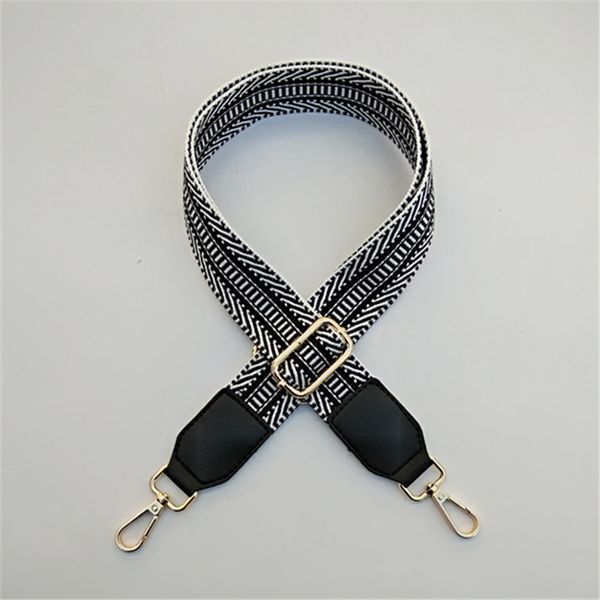 

fashion luxury pure color cotton webbing with pu leather long shoulder strap adjustable shoulder messenger bag accessory oba, Black