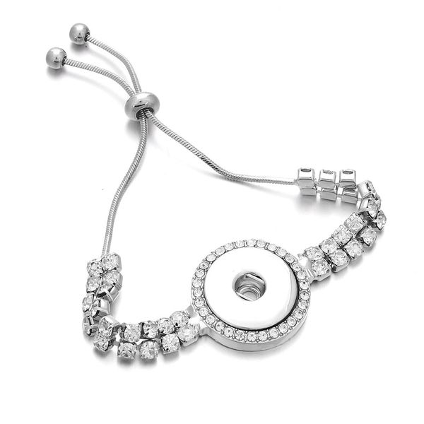 

european silver adjustable metal & american charms bracelet for women 18mm snap button jewelry6xof
