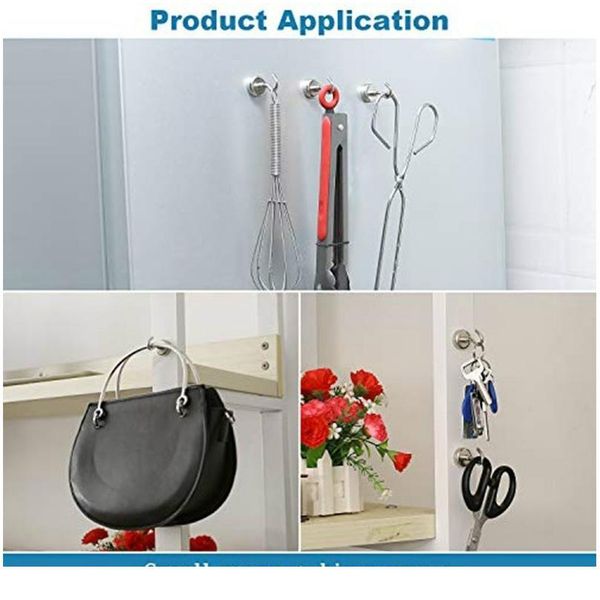 

4pcs/2pcs strong magnetic hooks heavy duty wall hooks hanger key coat cup hanging hanger for home kitchen storage orga jllfes