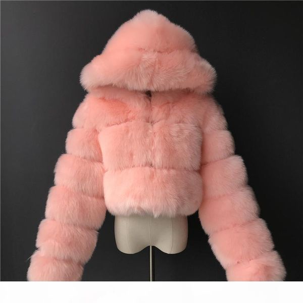 

designer women fur coat fashion short jackets winte faux coat furry warm fox fur long sleeve stitching coat sell new, Black