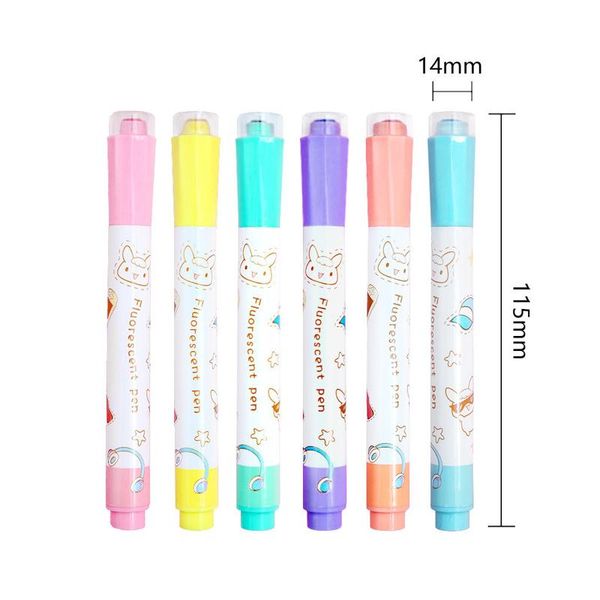 

6шт творческие высокие емкости многоцветный двойной чайник с печатью наклон граффити контурной ручкой маркадор ребенок подарок офис h bbykmt, Black;red