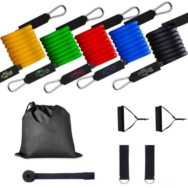 

resistance bands 11pcs/set rubber fitness tube band yoga gym stretch pull rope elastique sport training expander door anchor strap1