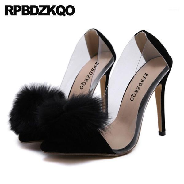 

stiletto clear shoes 2021 spring fashion women pumps 12cm 5 inch thin pointed toe high heels transparent new scarpin black1, Black