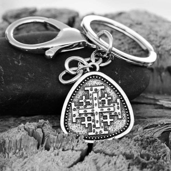 

women crusader classic catholic jerusalem men crosses keychain baptism gift, Silver