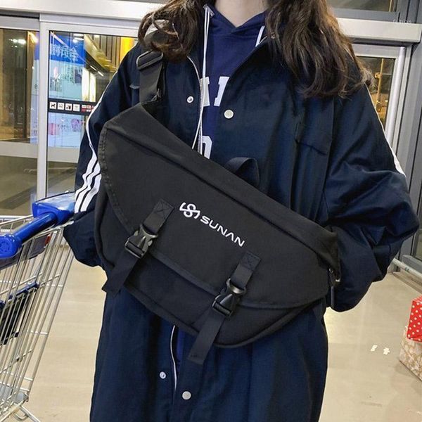 

women waist bags chest bags 2021 hip-hop wild shoulder messenger bag nylon street trend large capacity outdoor chest pack1