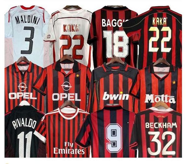

1999 2000 2001 2002 2003 retro ronaldo kaka soccer jersey gullit pirlo van basten beckham shevchenko savicevic football shirt, Black;yellow