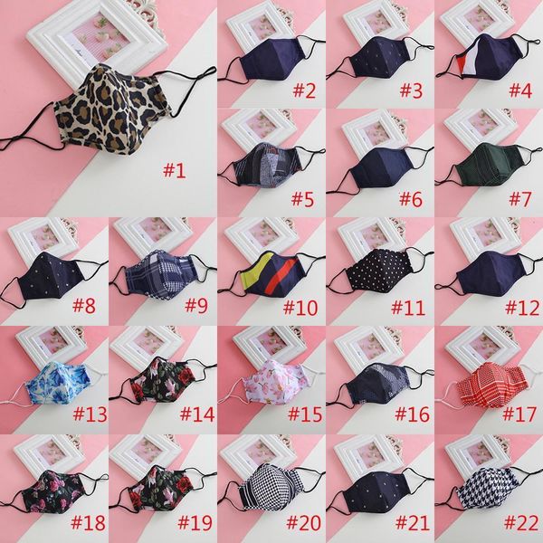 

3-layer face cotton can pm2.5 put masks filter polyester 22 style printing dust mask xd23770