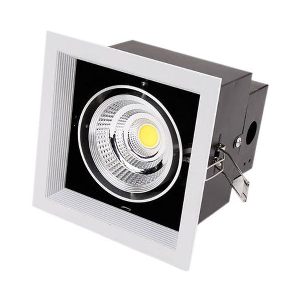 

lukloy 1 head cob grille light mall adjustable illumination direction downlight office l led lighting embedded spotlight