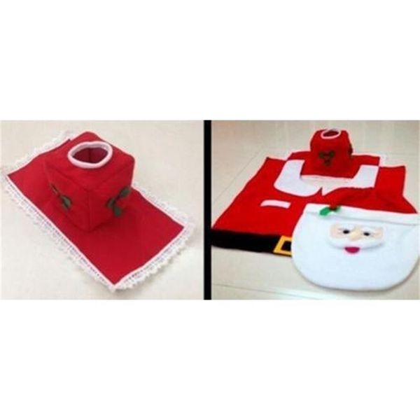 

seat happy santa toilet fashion cover rug bathroom set christmas decorations