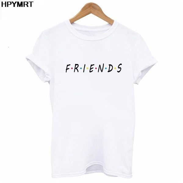 

summer friends letter print t shirt women short sleeve tshirt korean style female casual t-shirt harajuku tee clothing, White