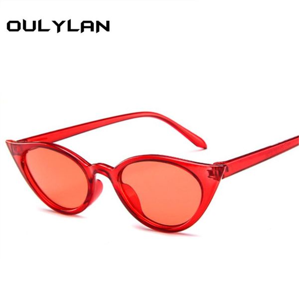 

oulylan cat eye sunglasses for women designer sun glasses female red sunglass retro shades men eyeglasses, White;black