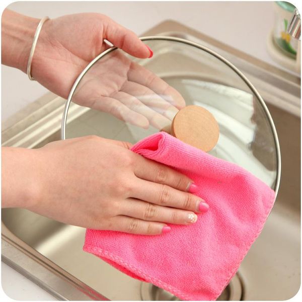 

microfiber kitchen dish cloth absorbent towel non-stick oil washing cloth rag for household tableware cleaning wiping tools bbyycf
