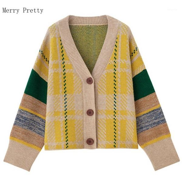 

v neck patchwork casual cardigan sweater women clothes 2020 winter long sleeve korean style female warm knitted 1, White