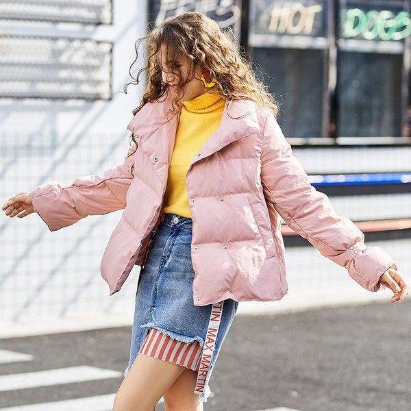 

kmetram women's down jacket winter jacket women clothes 2019 korean down coat female pink jackets parka chaqueta mujer my34071, Black