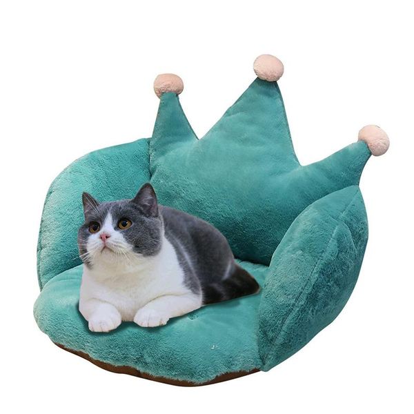 

cat beds & furniture ins crown plush cushion home goods bed house sleeping kitten mat pet products for