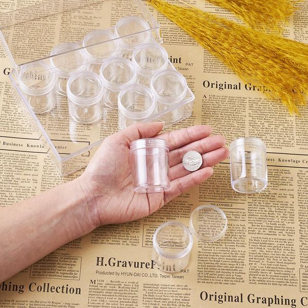 

12pcs/set clear plastic bead storage containers for jewelry beads packaging bottle 39x55mmrectangle about 16x12.2x5.5cm