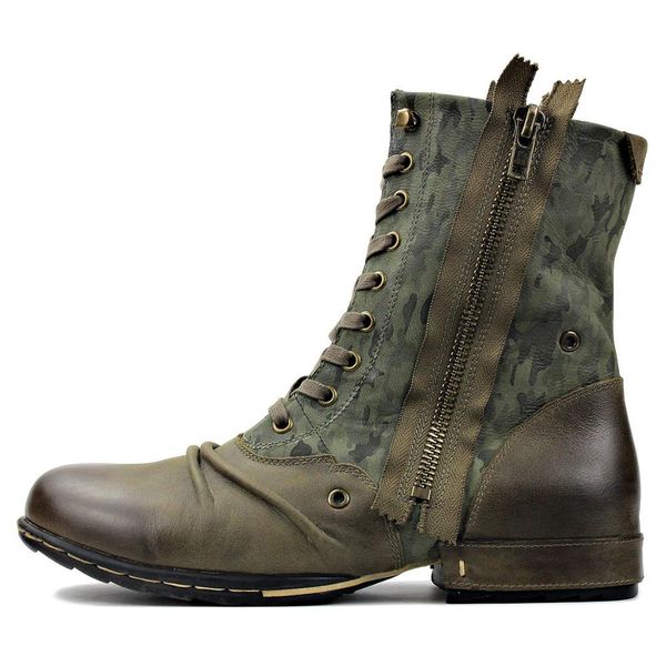 

2021 spring part genuine leather men ankle male boots 5008-h-green 4cb6, Black
