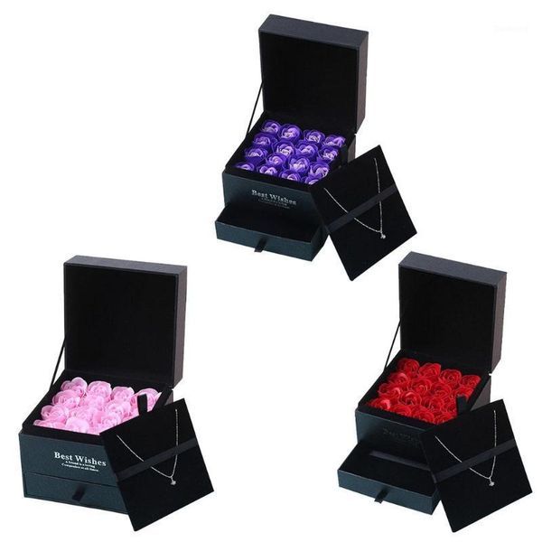 

16pcs red rose flower bath body scented soap makeup box valentine day gift1