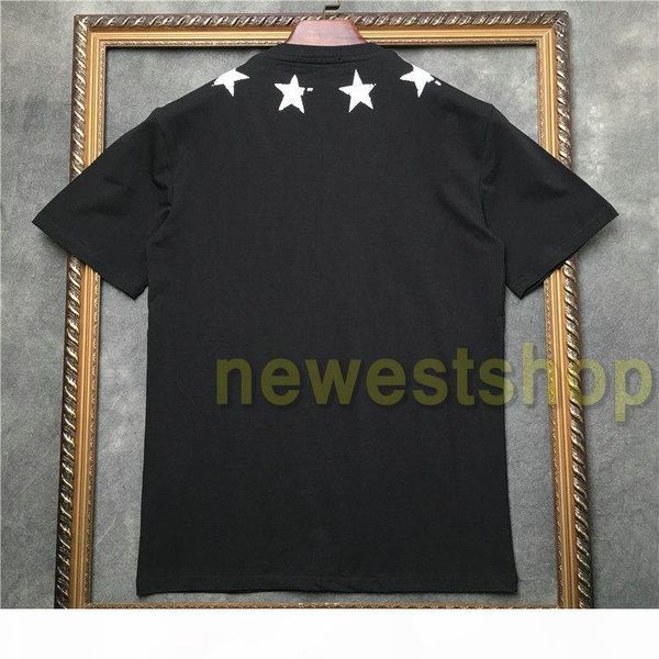 

2020 summer luxury mens broken pentagram print t shirt five pointed star t shirt cotton t shirt casual designer tshirt casual top, White;black
