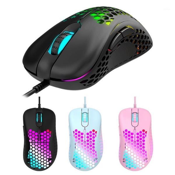 

mice m65 colorful rgb light weight wired mouse hollow-out honeycomb shell gaming mouce 6 dpi adjustable keys1