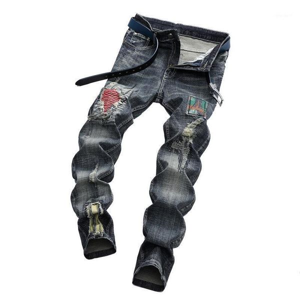 

men's jeans men slim stretch denim skinny fashion brand casual hiphop large size 28-421, Blue
