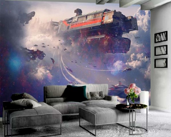 Mural moderno Papel pintado 3d Coche de ensueño Papel pintado 3d Papel de pared 3d para sala de estar Foto personalizada